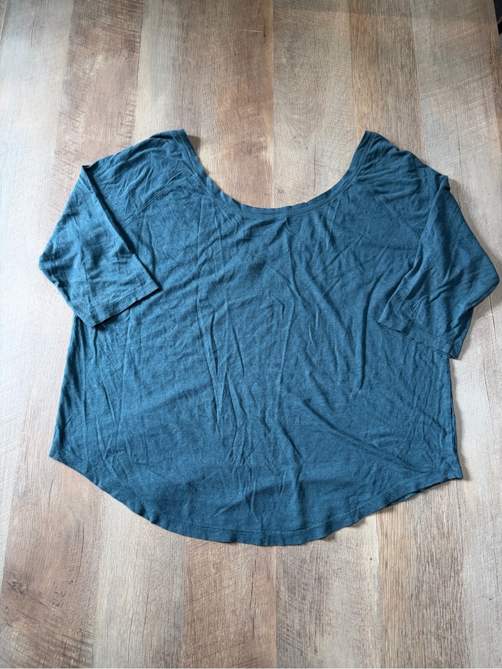Fabletics Off-the-Shoulder 3/4 Sleeve Top - Dark Teal | Large